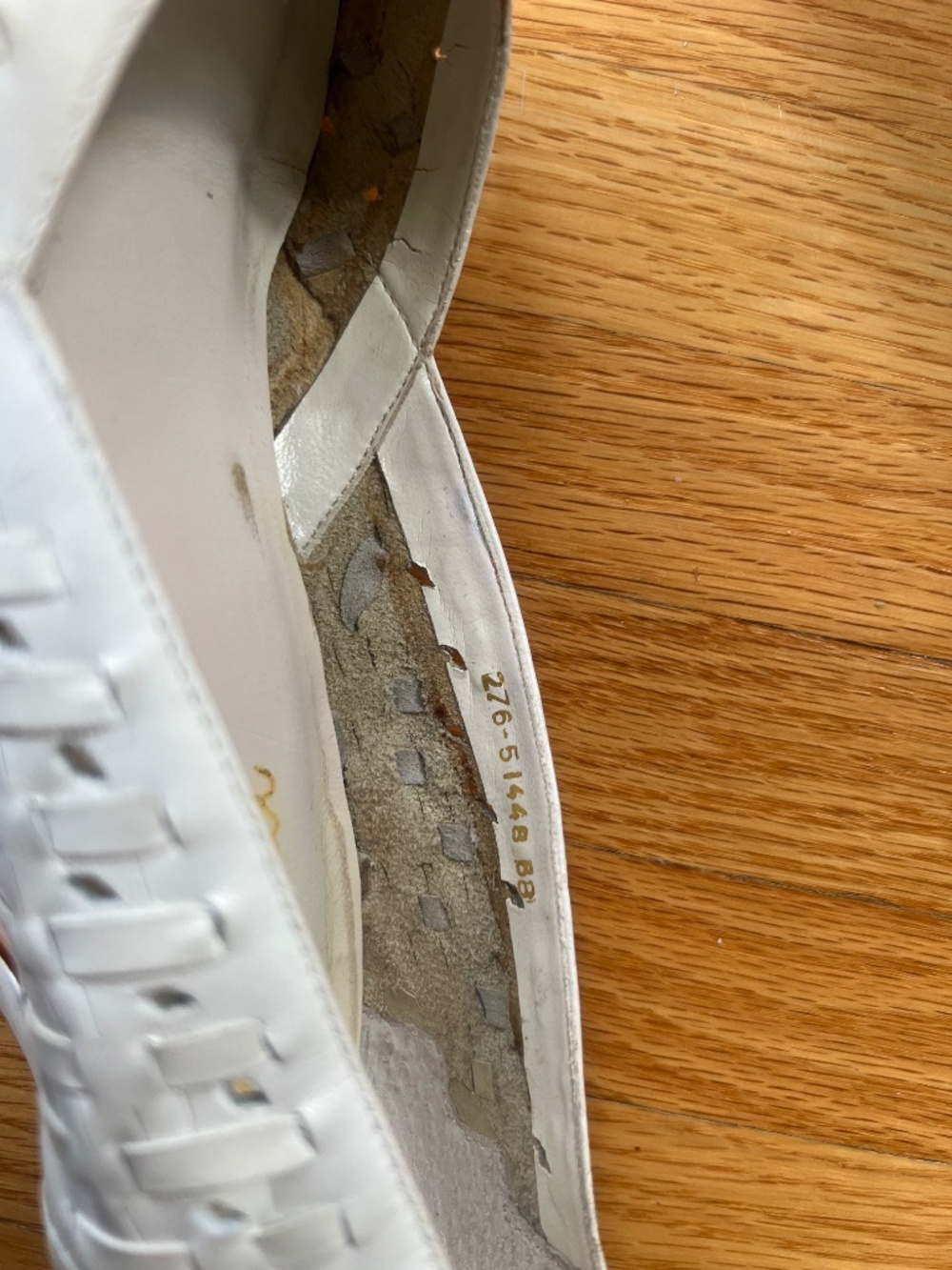 Vintage 80s White Leather Woven Shoes Size 6 Eaton's Raphael Made in Brazil - Picture 16 of 16